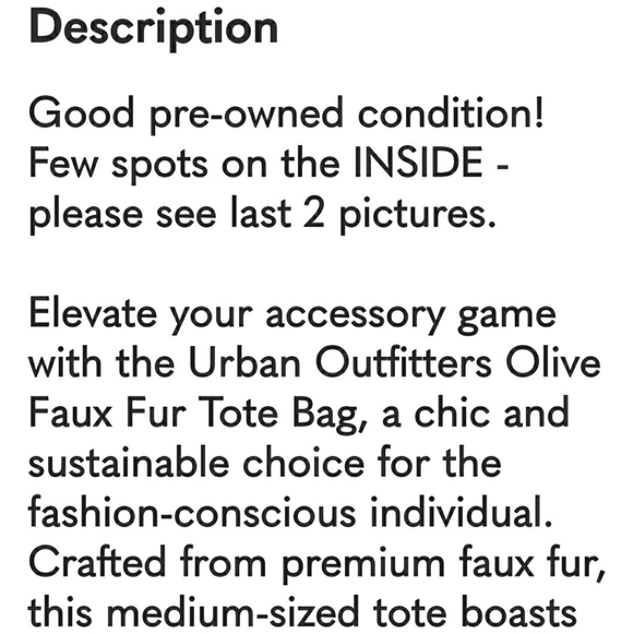 Urban Outfitters Green Fuzzy Tote Bag - Picture 11 of 12